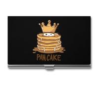 Pancake King Pancake Business Card Holder Metal Wallet Credit Card ID Case for Men Women