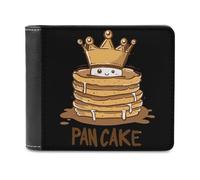 Pancake King Pancake PU Leather Wallets Stylish Bifold Wallet Slim Front Pocket Credit Card Holder for Women Men