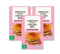 Pancake Kit with Maple Syrup Flavour Sauce, Pack of 3, Just Add Butter and Water, Vegetarian, 220g
