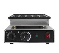 Pancake Maker, 25 Holes 950W Rapid Heating Non Stick Electric Muffin Machine Waffle Maker with Timer, Temperature Control Knob Stainless Steel Mini Dutch Pancake Baker Maker for Kitchen Commercial(UK)