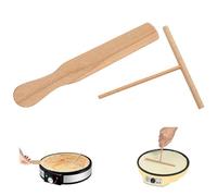 Pancake Spreader Tool,2 PCS Crepe Spreader Set Crepe Spreader and Spatula Crepes Distributor and Spatula Kit T Shape Wooden Batter Spreader for Home Kitchen Cooking Baking Tools