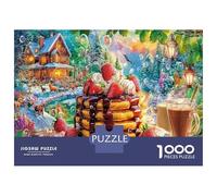 Pancake Stack with Berries 1000 Piece Classic Jigsaw Puzzle Food Art Jigsaw Puzzle Bundle Premium Cardstock Senior Jigsaw Enthusiasts Housewarming Gift Indoor Leisure Puzzle Party Game 38x26cm/1000pcs