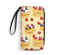 Pancake with Berries Long Pouch Slim Clutch Wallet Purse