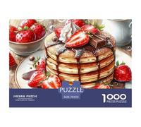 Pancake with Strawberries 1000 Piece Jigsaw Puzzle Paper for Adults Sweet Breakfast Scene Puzzle Game for Family Relaxation Focus Home Decor Gift 70x50cm/1000pcs
