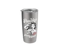 Pancakes and Panic Attacks Funny Humor Retro Sleepover Stainless Steel Insulated Tumbler