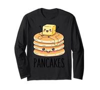 Pancakes Cute Kawaii Butter Syrup Breakfast Lover Foodie Long Sleeve T-Shirt