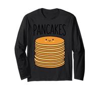 Pancakes Cute Smiling Stack Kawaii Minimalist Breakfast Love Long Sleeve T-Shirt