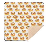 Pancakes with Butter and Maple Syrup 2_3 Soft Foam Baby Activity Play Mat for Floor Water Resistant Kicking Mat for Baby Kids Toddlers Infants, 50'' x 50''