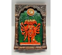 Panchmukhi Hanuman Wall Hanging - Terracotta and Resin Religious Decor for Home and Office, Handcrafted Hindu God Idol for Positive Energy and Spiritual Blessings - 24.5 cm x 17 cm, 870 gms