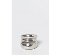 PANCONESI Blow Solar Band Ring in 925 Sterling Silver with Engraved Logo - Size: M - female