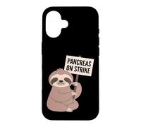 Pancreas On Strike Funny Sloth Diabetes Awareness Case for iPhone 16