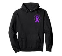 Pancreatic Cancer Awareness Fight Support Purple Ribbon Pullover Hoodie