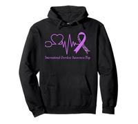 Pancreatic Cancer Awareness Fight Support Purple Ribbon Pullover Hoodie
