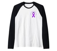 Pancreatic Cancer Awareness Fight Support Purple Ribbon Raglan Baseball Tee