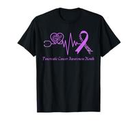 Pancreatic Cancer Awareness Fight Support Purple Ribbon T-Shirt