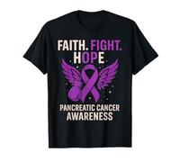 Pancreatic Cancer Awareness Fight Support Purple Ribbon T-Shirt