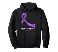 Pancreatic Cancer Awareness Support Purple Ribbon For My Dad Pullover Hoodie