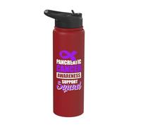 Pancreatic Cancer Awareness Support Squad Stainless Steel Insulated Water Bottle