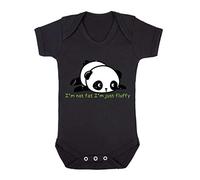 Panda 1 I’m Not Fat I’m Just Fluffy Baby Grow Vest, 6-12 Months, Black