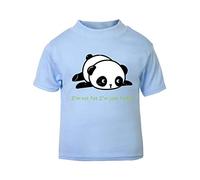 Panda 1 I’m Not Fat I’m Just Fluffy Short Sleeve Cotton Kids t Shirt, 2-3 Years, Pastel Blue