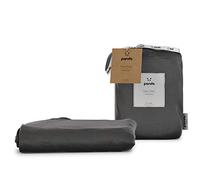 Panda® 100% Bamboo Organic EU Double Fitted Sheet, Urban Grey | Soft, Breathable, Antibacterial, Hypoallergenic | Luxury High Thread Count | Extra Deep Fitted Skirt | Moisture-Wicking | Easy Wash
