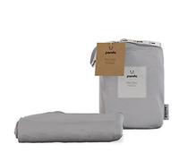 Panda® 100% Bamboo Organic EU Single Fitted Sheet, Quiet Grey | Soft, Breathable, Antibacterial, Hypoallergenic | Luxury High Thread Count | Extra Deep Fitted Skirt | Moisture-Wicking | Easy Wash