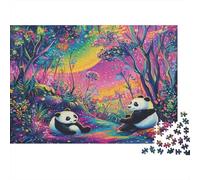 Panda 1000 Piece Puzzle Games Premium & Durable for Adults Fun Puzzles for Creativity And Mindfulness Challenging Jigsaw Puzzles for Adults And Family for Stress Relief 1000pcs (75x50cm)