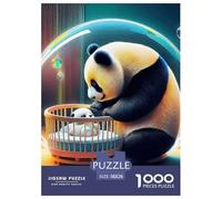 Panda 1000 Pieces Portable Jigsaw Puzzle Animal Age 3+ Cool Collage Effect, Home Decoration, Educational, Challenging 38x26cm/1000pcs