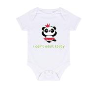 Panda 2 I Cant Adult Today Baby Grow Vest, 0-3 Months, White