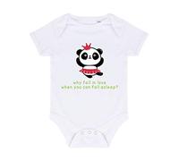 Panda 2 Why Fall in Love When You Can Fall Asleep Baby Grow Vest, 0-3 Months, White