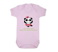Panda 2 Why Fall in Love When You Can Fall Asleep Baby Grow Vest, 6-12 Months, Pastel Pink