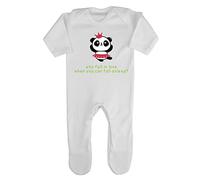 Panda 2 Why Fall in Love When You Can Fall Asleep Baby Romper Jumpsuit with feet, 0-3 Months, White