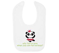 Panda 2 Why Fall in Love When You Can Fall Asleep Cotton Baby bib - White