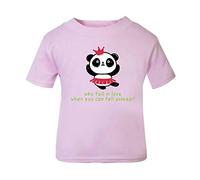 Panda 2 Why Fall in Love When You Can Fall Asleep Short Sleeve Cotton Toddler t Shirt, 1-2 Years, Pastel Pink