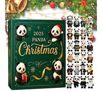 Panda -24-Day Christmas Countdown with Plush Toy, Flat Christmas Display for Hanging on the Wall | Festive Decoration for Home, Office, Trees, Clas