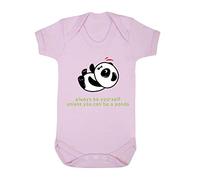 Panda 3 Always Be Yourself Unless You Can Be A Baby Grow Vest, 6-12 Months, Pastel Pink