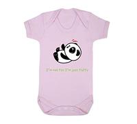 Panda 3 I’m Not Fat I’m Just Fluffy Baby Grow Vest, 0-3 Months, Pastel Pink