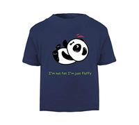 Panda 3 I’m Not Fat I’m Just Fluffy Short Sleeve Cotton Toddler t Shirt, 3-4 Years, Navy