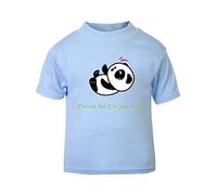 Panda 3 I’m Not Fat I’m Just Fluffy Short Sleeve Cotton Toddler t Shirt, 3-4 Years, Pastel Blue