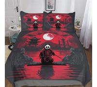 Panda 3 Pcs Print Duvet Cover Set with Pillow Cases 3D Bedding Set for Kids & Teens Adults Soft Microfiber Comforter Cover with Zipper Closure Quilt Cover Double (200x200cm)