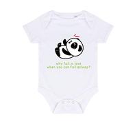 Panda 3 Why Fall in Love When You Can Fall Asleep Baby Grow Vest, 6-12 Months, White