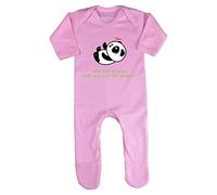 Panda 3 Why Fall in Love When You Can Fall Asleep Baby Romper Jumpsuit with feet, 0-3 Months, Pastel Pink