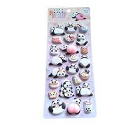Panda 3D Stickers - Clear Sponge Stickers, Cute Reusable Decorative Stickers, Funny Adhesive Design | For Kids, Friends, Indoor and Outdoor, Fridge Planner, Home, Cars