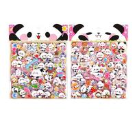 Panda 3D Stickers | Panda Small Cartoon Stickers | 2 Pieces Cartoon Decorations for Notebook | For Phone Case Notebook Scrapbooking Diary Diary Album Craft Gifts for F