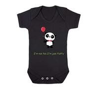 Panda 4 I’m Not Fat I’m Just Fluffy Baby Grow Vest, 0-3 Months, Black