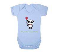 Panda 4 I’m Not Fat I’m Just Fluffy Baby Grow Vest, 0-3 Months, Pastel Blue