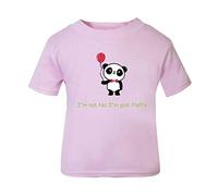 Panda 4 I’m Not Fat I’m Just Fluffy Short Sleeve Cotton Kids t Shirt, 2-3 Years, Pastel Pink