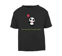 Panda 4 I’m Not Fat I’m Just Fluffy Short Sleeve Cotton Toddler t Shirt, 3-4 Years, Black