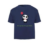 Panda 4 I’m Not Fat I’m Just Fluffy Short Sleeve Cotton Toddler t Shirt, 3-4 Years, Navy