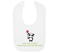 Panda 4 Why Fall in Love When You Can Fall Asleep Cotton Baby bib - White